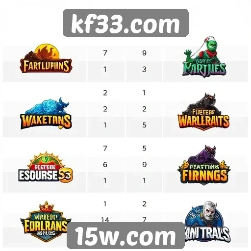 Desempenho dos jogos disponíveis em kf33.com